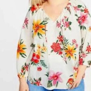 Old Navy tropical floral top size XS